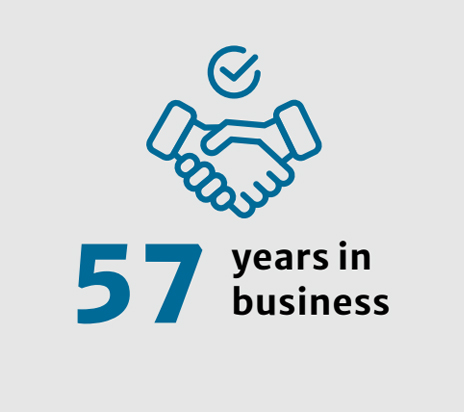 57badge 57 Years in Business